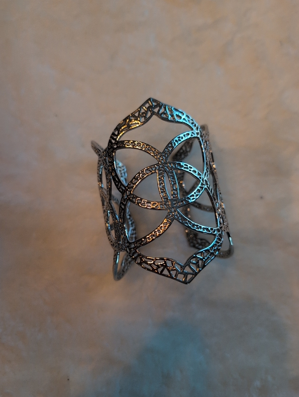 Kendra Scott Roni Silver Filigree Open Cuff Statement Bracelet - Picture 4 of 5